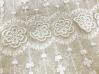 49” Width 3D Parallel Floral Embroidery Cotton Fabric by The Yard