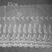 17 インチ幅タンポポの花刺繍レース生地ヤード