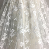 120cm Width x 95cm Length Abstract Dandelion Floral Embroidery Lace Fabric