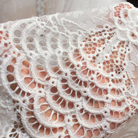 150cm Width x 300cm Length Premium Vintage Hollow out Eyelash Embroidery Lace Fabric