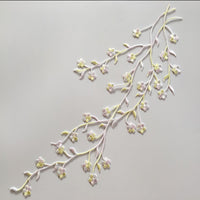 47cm Length Plum Blossom Branch Embroidery Applique