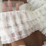 2 Yards of 11cm Width Ruffle 3-Tiered Lace Trim