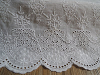 2 Yards of 17.5cm Width Pure Cotton Vintage Embroidery Floral Lace Fabric Trim
