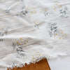 55” Width Little Yellow Flowers Embroidery Jacquard Cotton Cloth Fabric by the Yard