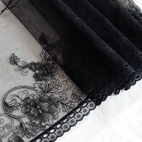 3 Yards of 23cm Width DIY Craft Lace Black Gauze Lace Floral Embroidery Fabric Trim
