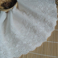 2 Yards of 18cm Width Floral Embroidery Cotton Eyelet Fabric Trim