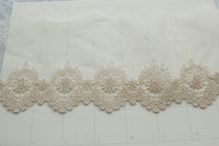 3 Yards of 4” Width Golden Line Daisy Floral Embroidery Lace Fabric Trim