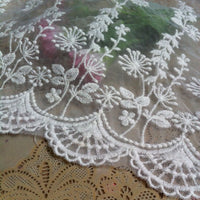 17” Width Dandelion Floral Embroidery Lace Fabric by the Yard