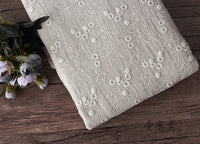 125cm Width Thick Floral  Embroidery Cotton Linen Fabric  by the Yard