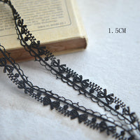 5 Yards of 1.5cm Width Bow Pattern Embroidery Sewing Lace Embellishment Ribbon