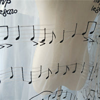 51” Width Musical Notes Embroidered Silver Lining Haute Couture Fabric by The Yard