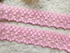 5 Yards of 5cm Width Premium Hollow-out Floral Embroidery Sewing Embellishment Lace Trim Pink