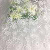 130cm Width x 95cm Length Premium Vine and Flower Embroidery Diamond Tulle Net Lace Fabric