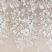 130cm Width x 95cm Length Premium Flower Embroidered Wedding Bridal Dress Lace Fabric