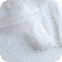 55” Width See-through Organza Lace Fabric with Stars by the Yard