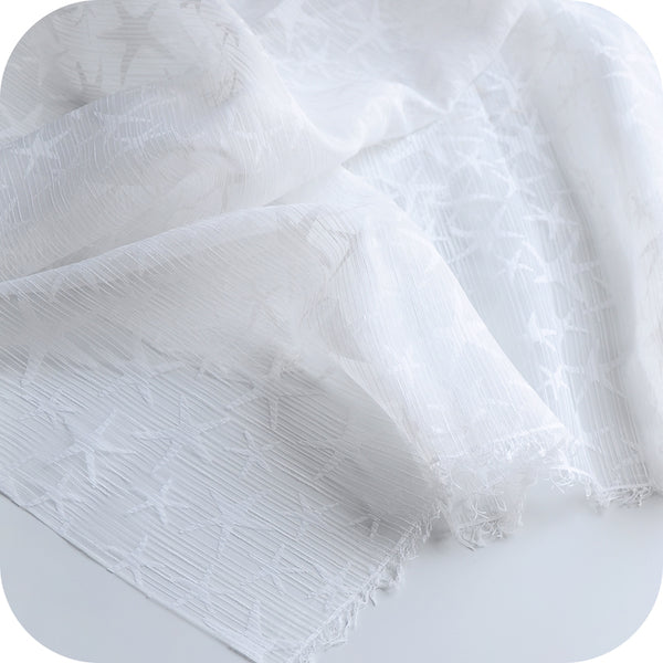 55” Width See-through Organza Lace Fabric with Stars by the Yard