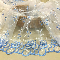 53” Width Organza Bilateral Symmetrical Jacquard Floral Lace Embroidered Fabric by The Yard