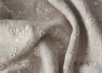 125cm Width Thick Floral  Embroidery Cotton Linen Fabric  by the Yard