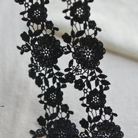 2 Yards of Premium Floral Embroidery Sewing Embellishment Lace Ribbon