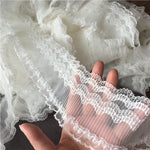 3 Yards of 8.5cm Width Floral Embroidery Pleated Lace Trim