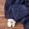 125cm Width x 95cm Length Premium Thick Floral Embroidery Cotton Fabric (Blue)