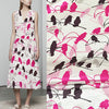 140cm Width x 95cm Length Premium Birds on Branches Silk Fabric