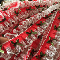 3 Yards of 5cm Width Cutie 3D Floral Embroidery Lace Fabric Trim with Fabric Embellishment