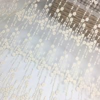 145cm Width x 90cm Length Raindrop Like Floral Embroidery Tulle  Lace Fabric