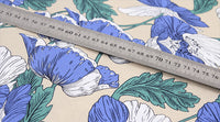 140cm Width Blue Style Botanical Floral Print Fabric by the Yard