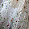 130cm Width Botanical Vine Floral Embroidery Lace Fabric by the Yard