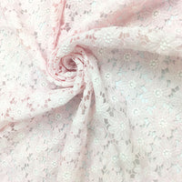 125cm Width x 95cm Length Premium Pink Hollow-out Floral Embroidery Lace Fabric