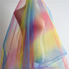59” Width Colorful Rainbow Tulle Lace Fabric by The Yard