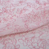 43” Width Pink Fairy Jojoe Crimping Silk Chiffon Floral Print Fabric by the Yard