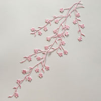 47cm Length Plum Blossom Branch Embroidery Applique