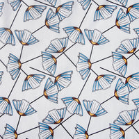 140cm Width x 95cm Length Abstract   Ginkgo biloba Print Cotton Fabric