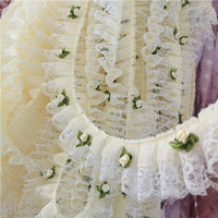 3 Yards of 5cm Width Cutie 3D Floral Embroidery Lace Fabric Trim with Fabric Embellishment