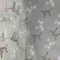 140 Width x 95cm Length Premium Branch Floral Embroidery  Lace Fabric with Sequins