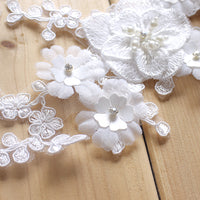 1 Pair of Wedding Bridal Dress Floral Lace Applique