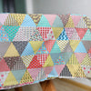 59” Width Geometric Triangle Block Colorful Floral Bontanical Cotton Linen Fabric by the Yard