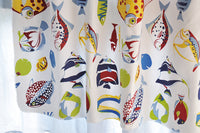 150cm Width Length Colorful Sea Fish Print Cotton Linen Fabric by the Yard
