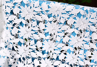 130cm Width Hollow out Leaf and Floral Jacquard Lace Fabric by the Yard