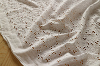 130cm Width Poppy Flower Embroidery Eyelet Cotton Lace Fabric by the Yard