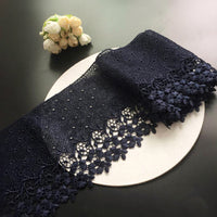 幅18cm x 長さ180cm プレミアム中空アウト水溶性刺繍レース生地