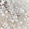 130cm Width x 95cm Length Premium Flower Embroidered Wedding Bridal Dress Lace Fabric