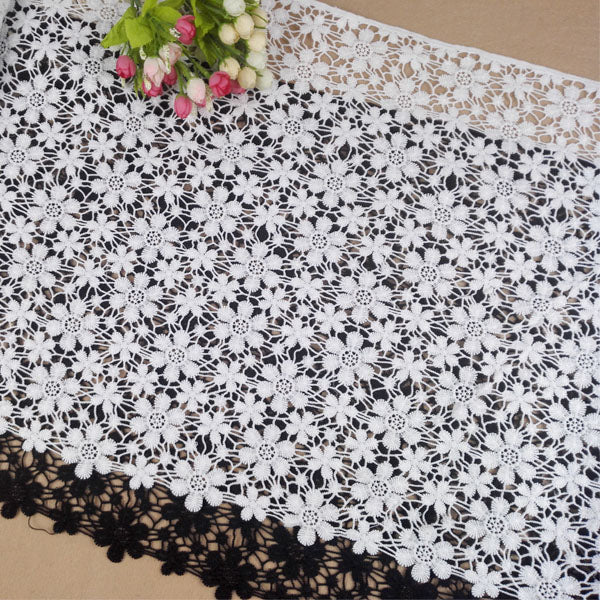47cm Width Hollow out Daisy Flower Embroidery Lace Fabric by the