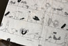 150cm Width x 95cm Length Cartoon Birds Sketch Abstract Birds Print Cotton Linen Fabric
