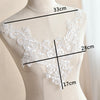 1PC of V Shape Floral Embroidery Bridal Wedding Dress Collar Chest Lace Patches Applique