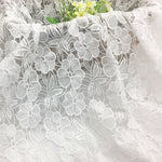 140cm Width Chiffon Floral Embroidery Lace Fabric by the Yard