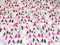 140cm Width x 95cm Length Premium Birds on Branches Silk Fabric