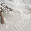 133cm Width x 95cm Length Premium Eyelash and Vine Floral Embroidery Bridal Wedding Lace Fabric